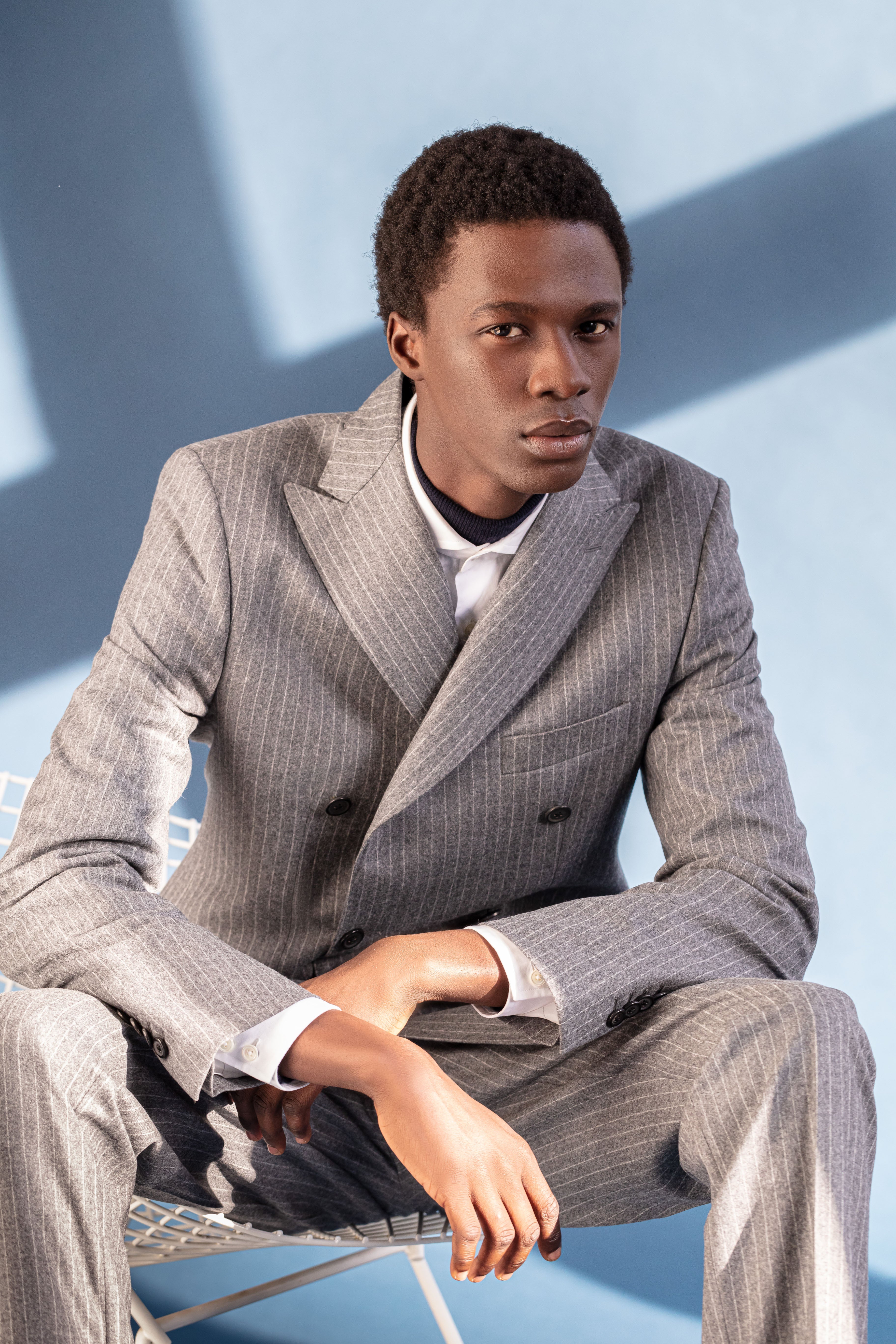 Suit Berlin 9 Wool Chalk Stripe