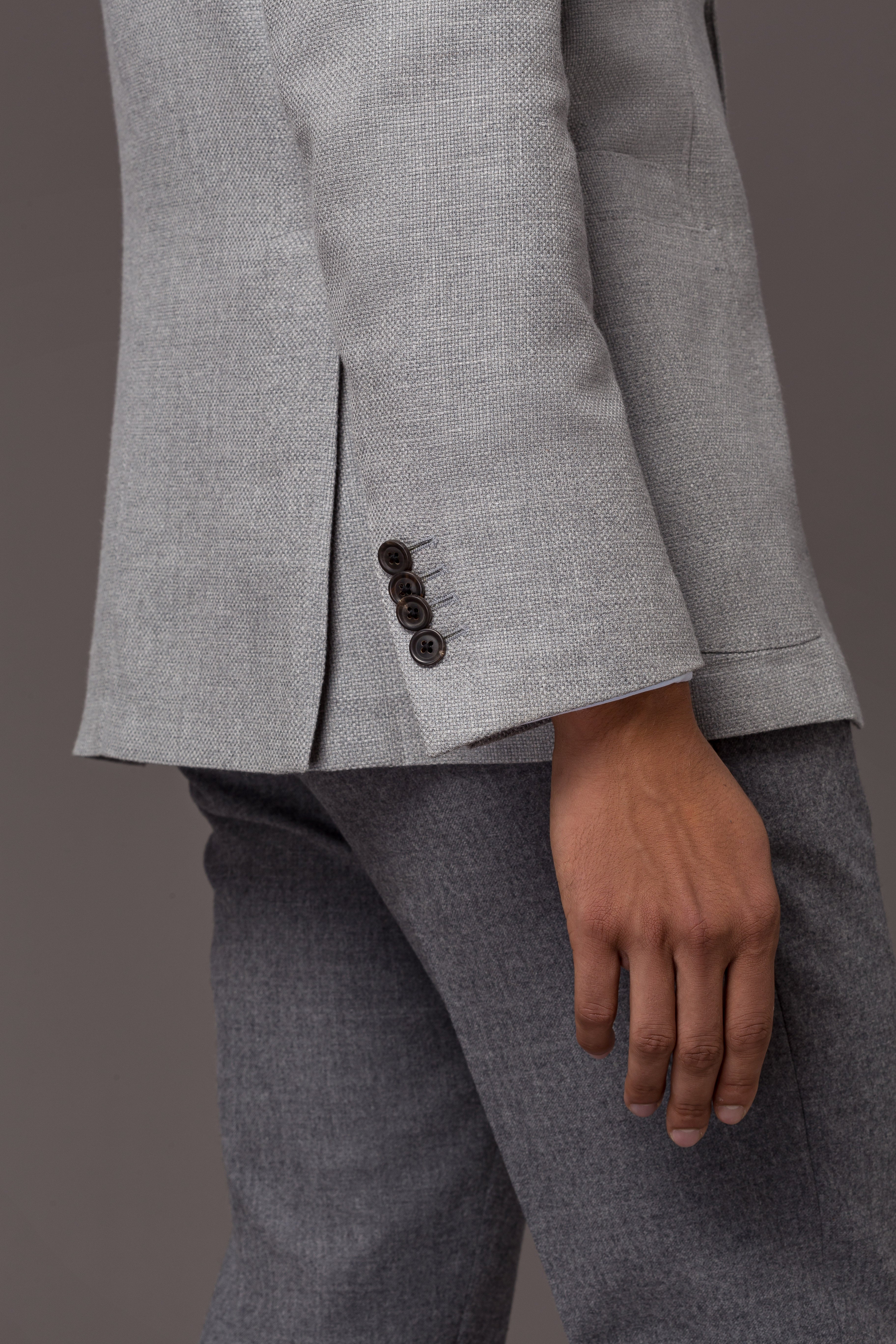 Jacket Berlin 4 Waffle Texture Light Grey