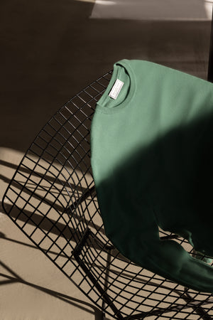 Crewneck Sweater Fine Knit Sea Green