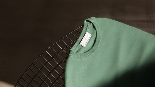 Crewneck Sweater Fine Knit Sea Green