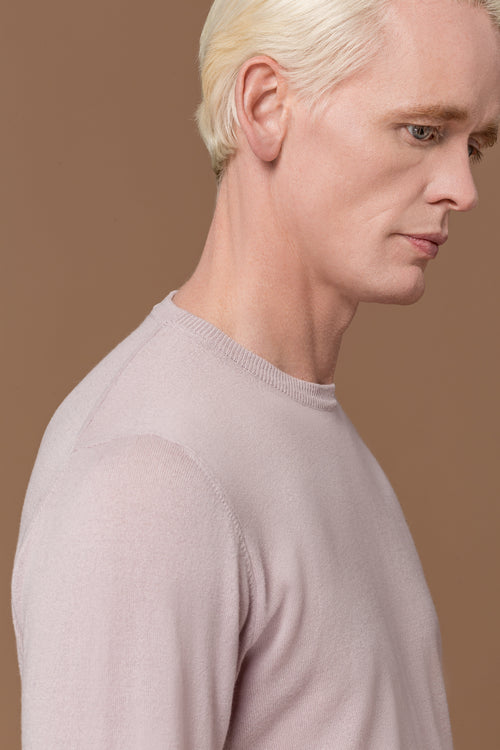 Crewneck Sweater Fine Knit Powder