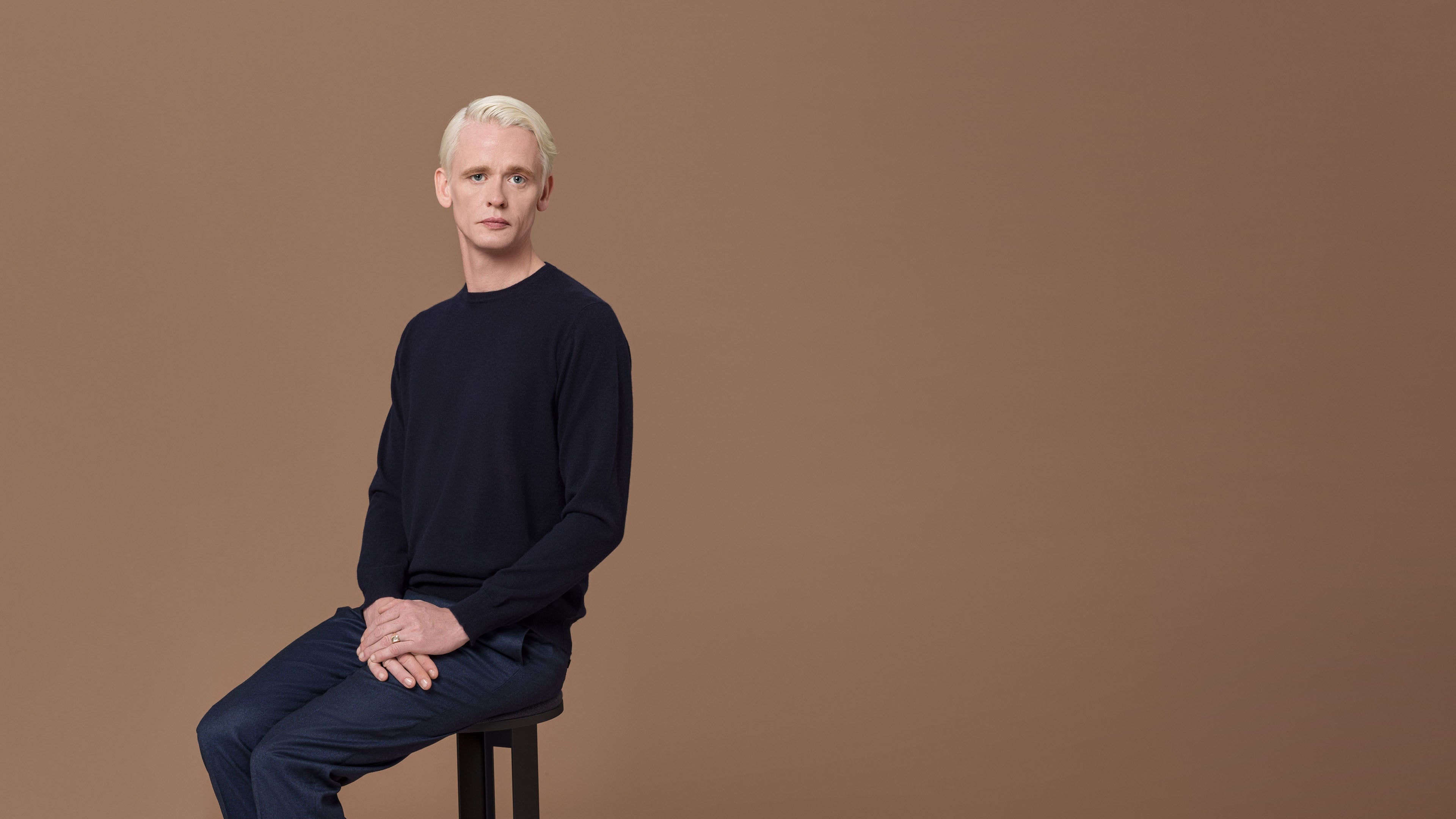 Crewneck Sweater Fine Knit Navy