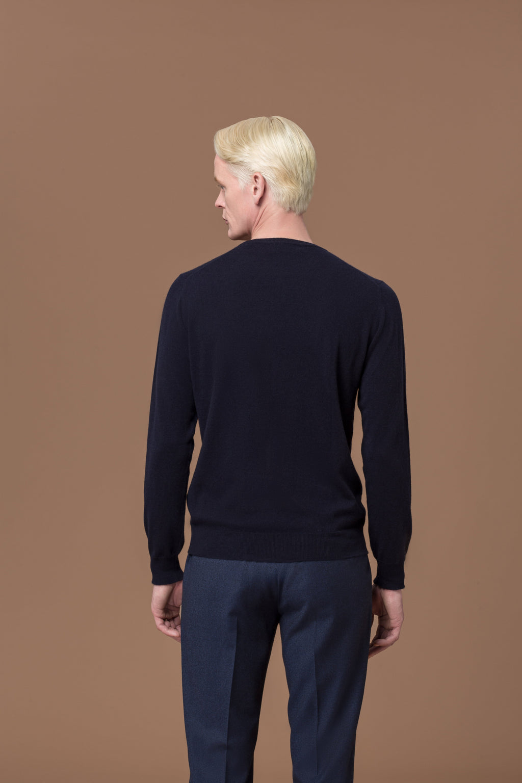 Crewneck Sweater Fine Knit Navy