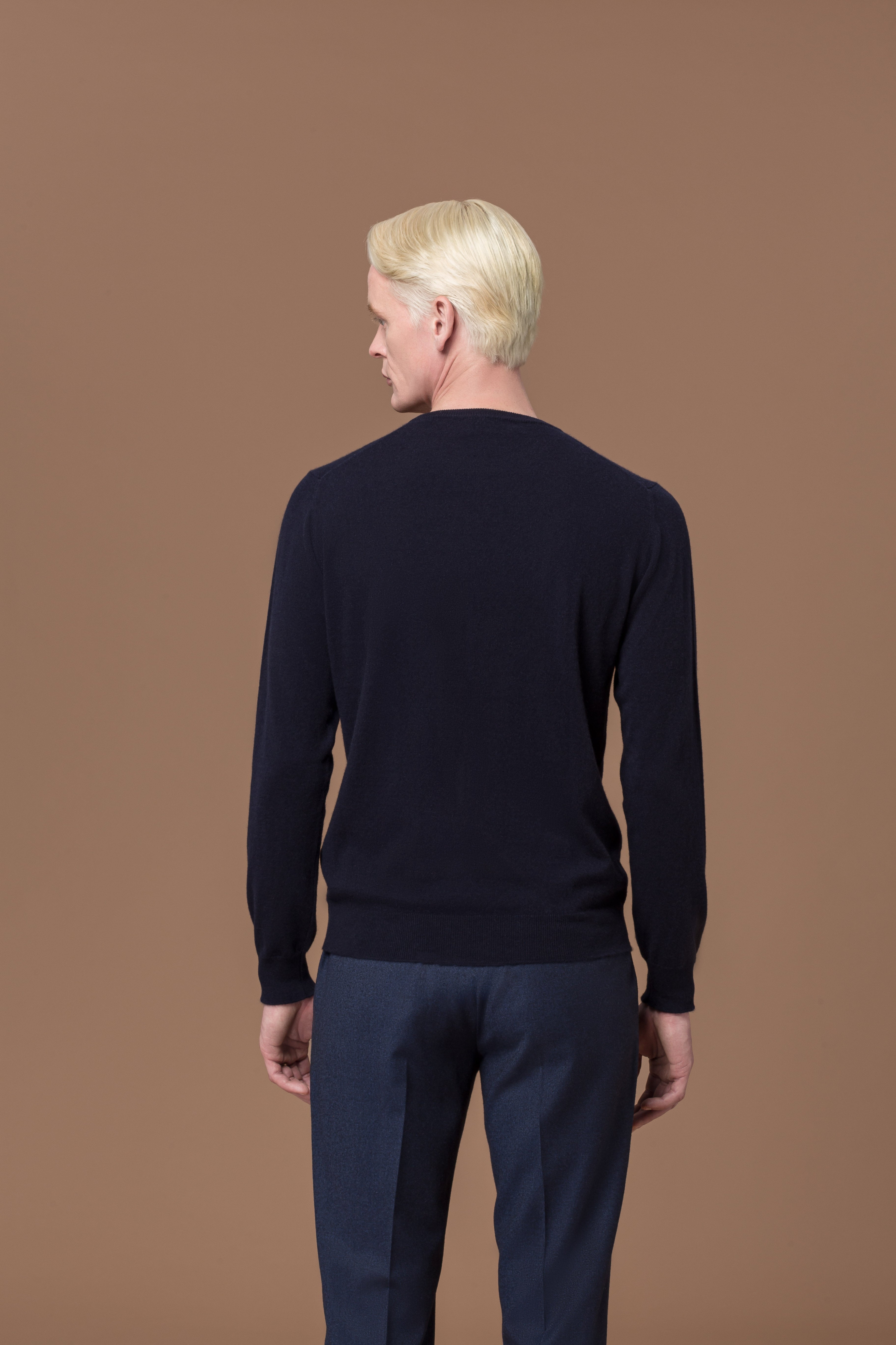 Crewneck Sweater Fine Knit Navy