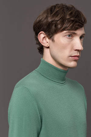 Turtleneck Sweater Fine Knit Sea Green